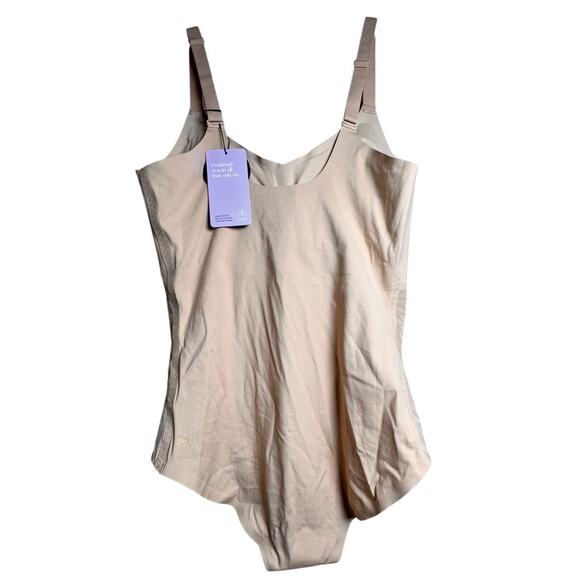 NWT HoneyLove PETITE Liftwear Cami Bodysuit Sand Shapewear Beige Compression XL - Picture 2 of 15